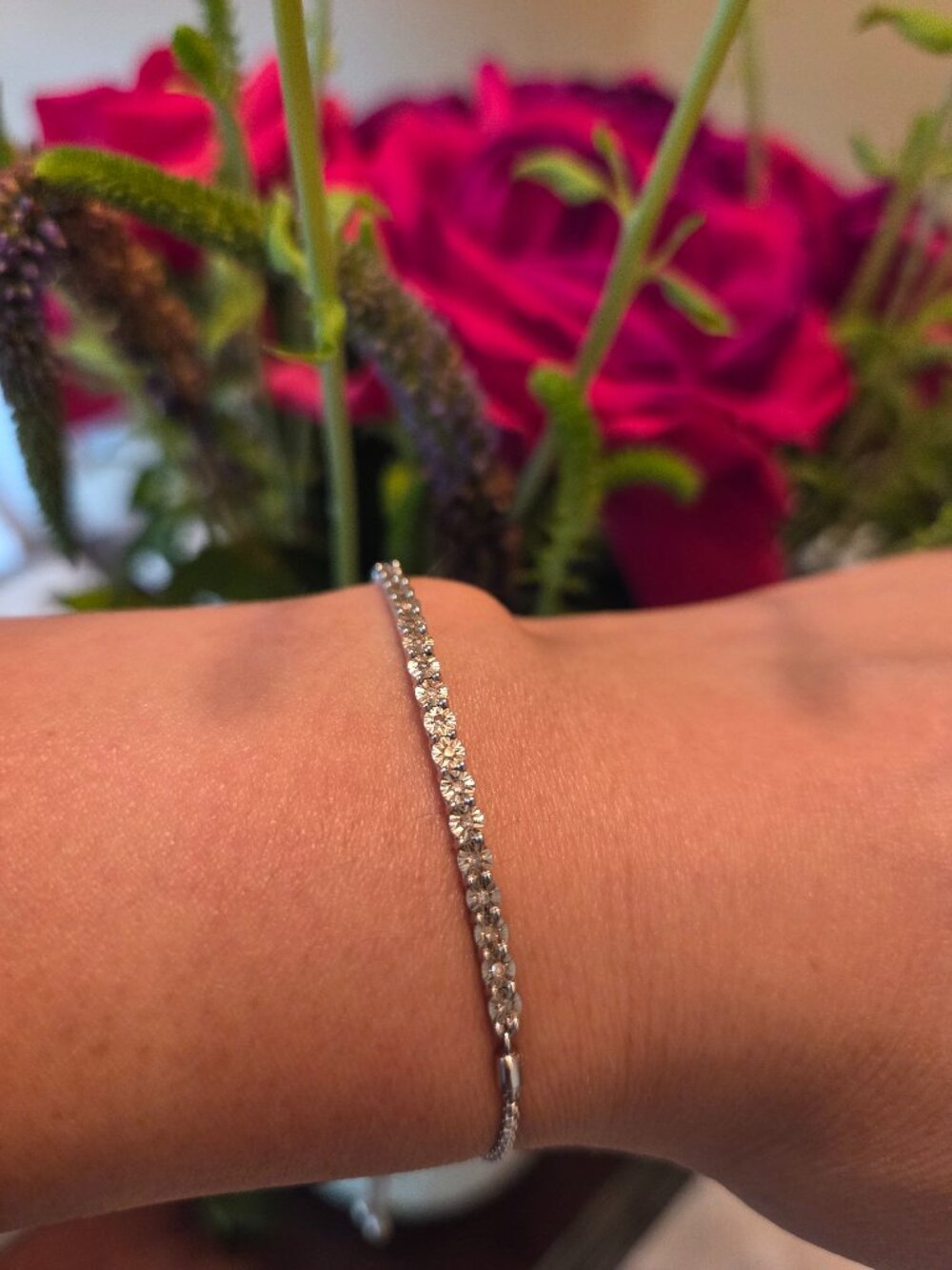 Macy's sterling silver .925 with diamonds bracelet